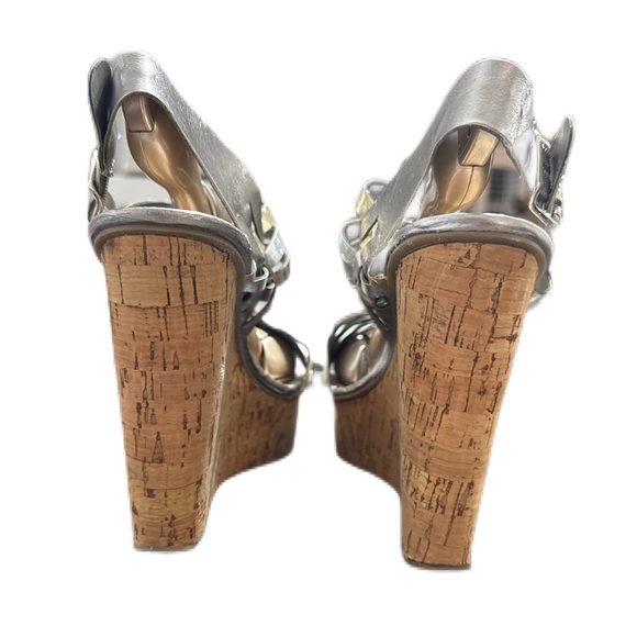 Bakers “Marcella” Gold, Pewter, Silver strappy wedge. - Picture 5 of 6